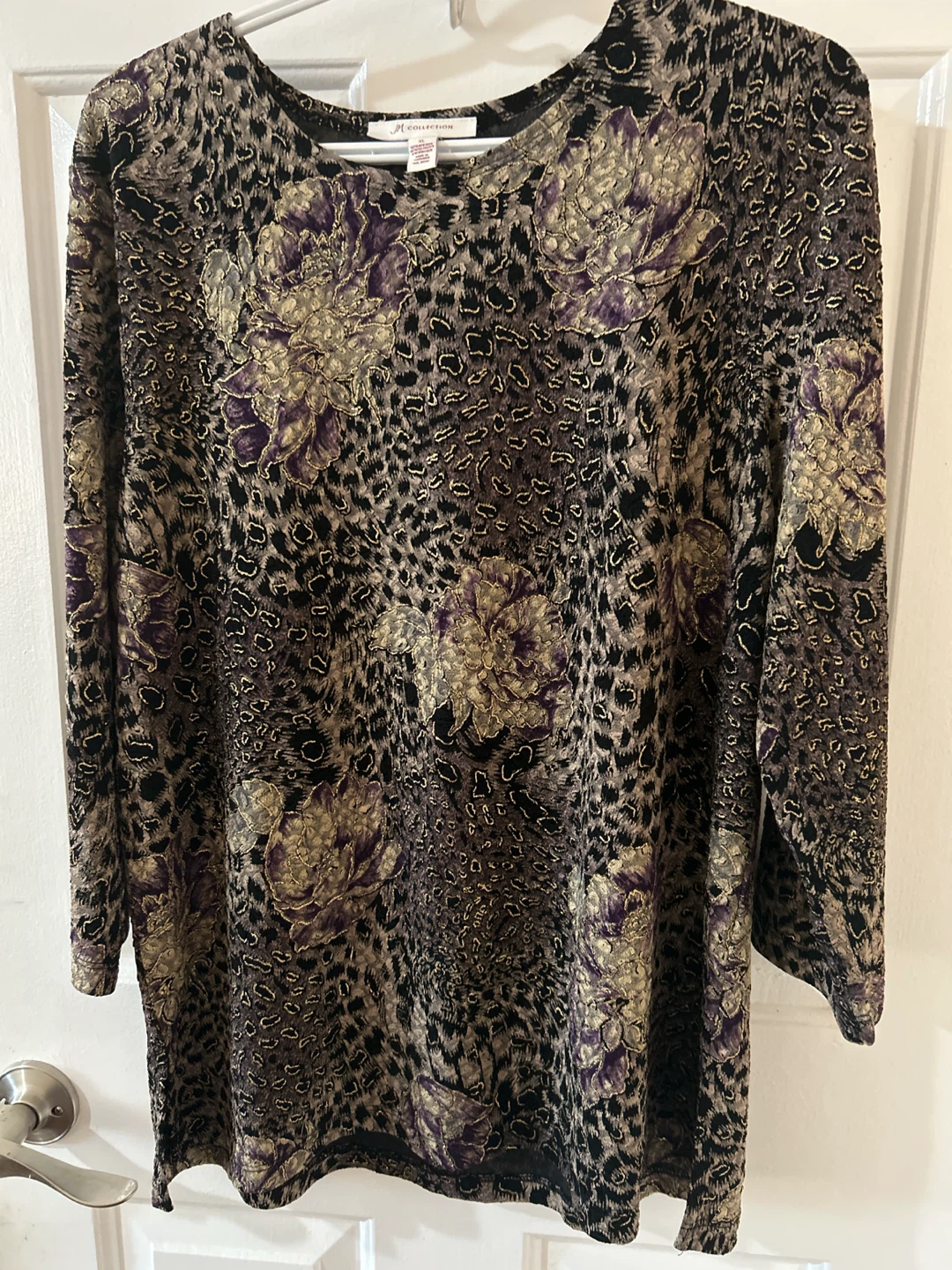 JM Collection Floral Animal Print Top
