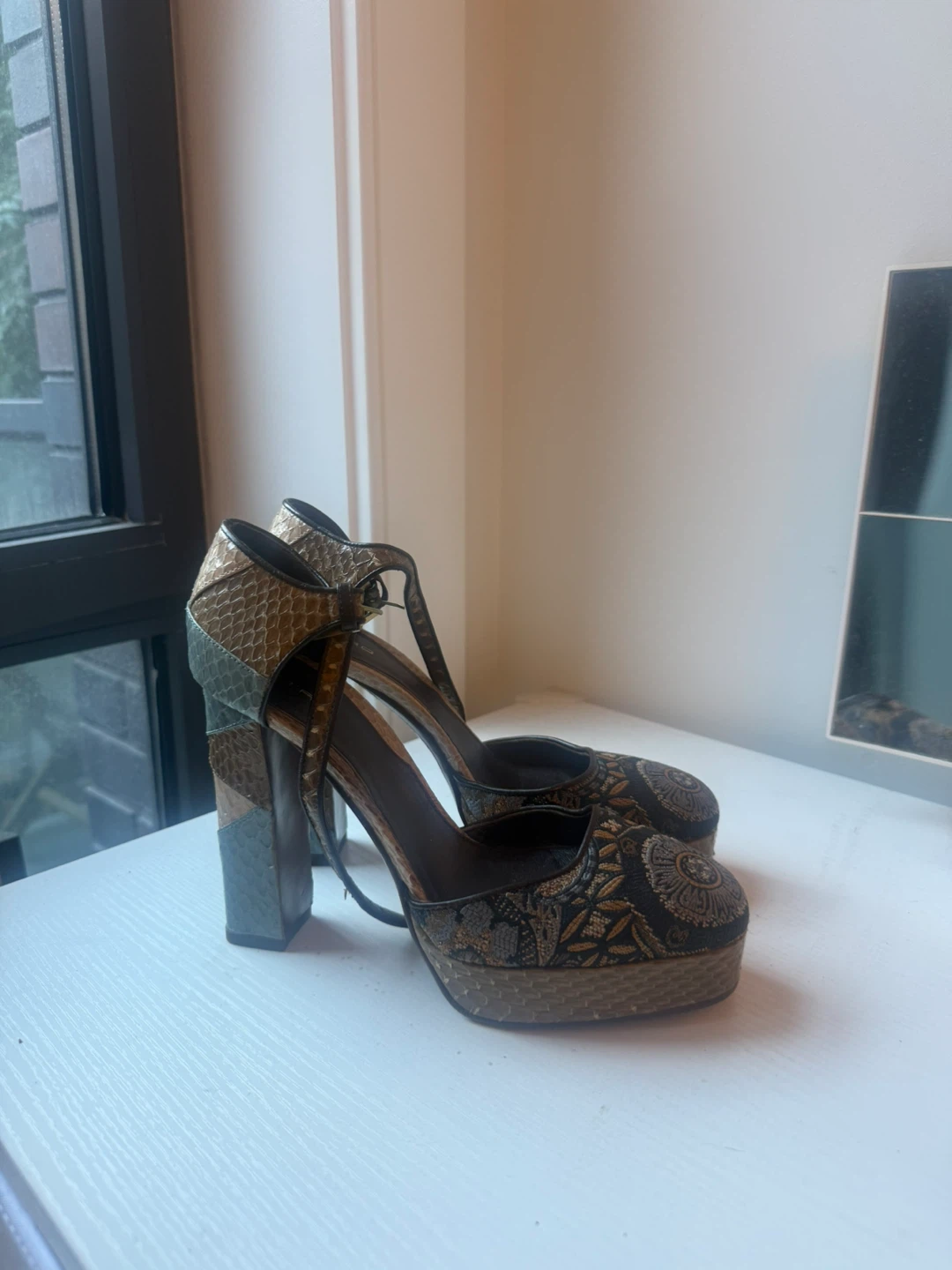 Etro Patterned Platform Heels