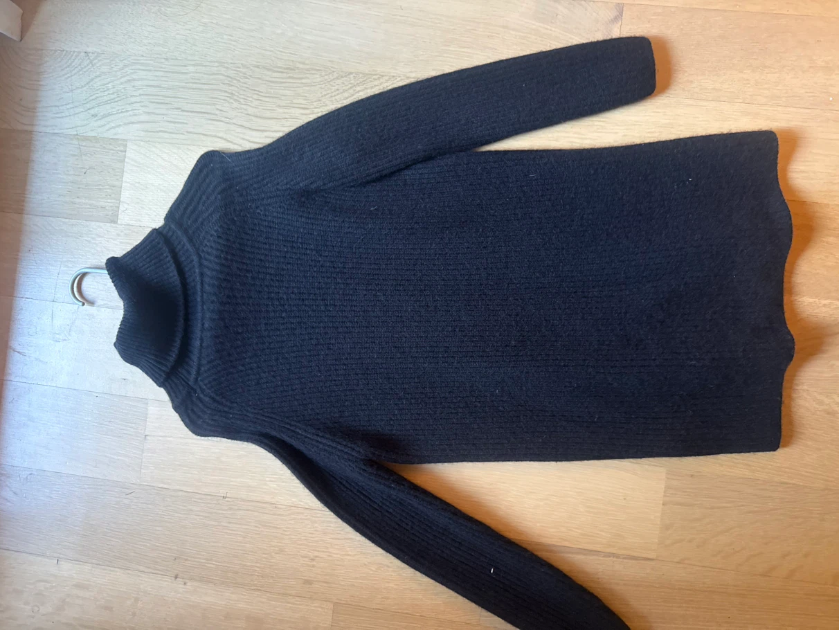 Black Ribbed Turtleneck Sweater dress
