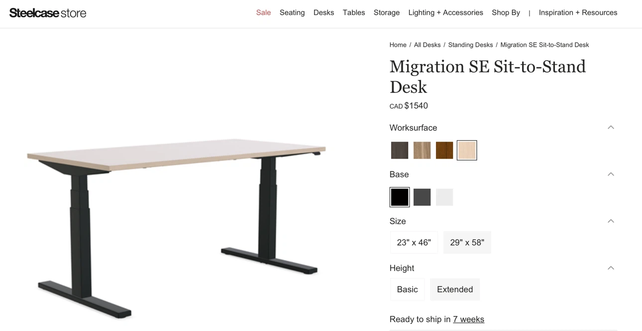 Steelcase Adjustable Height Standing Desk – Excellent Condition - photo 3