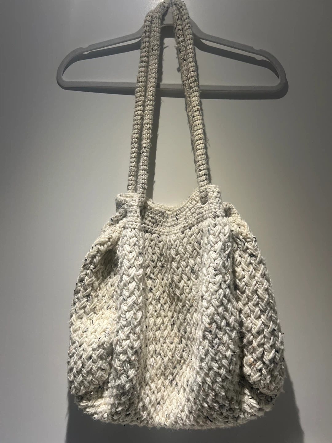 Cream Knit Bag