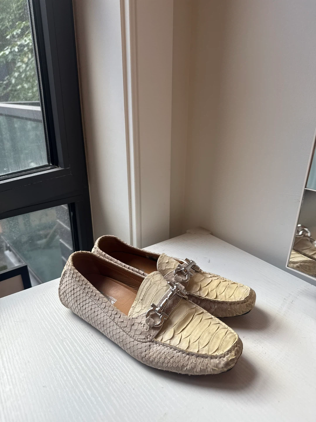 Salvatore Ferragamo Snake Skin Loafers
