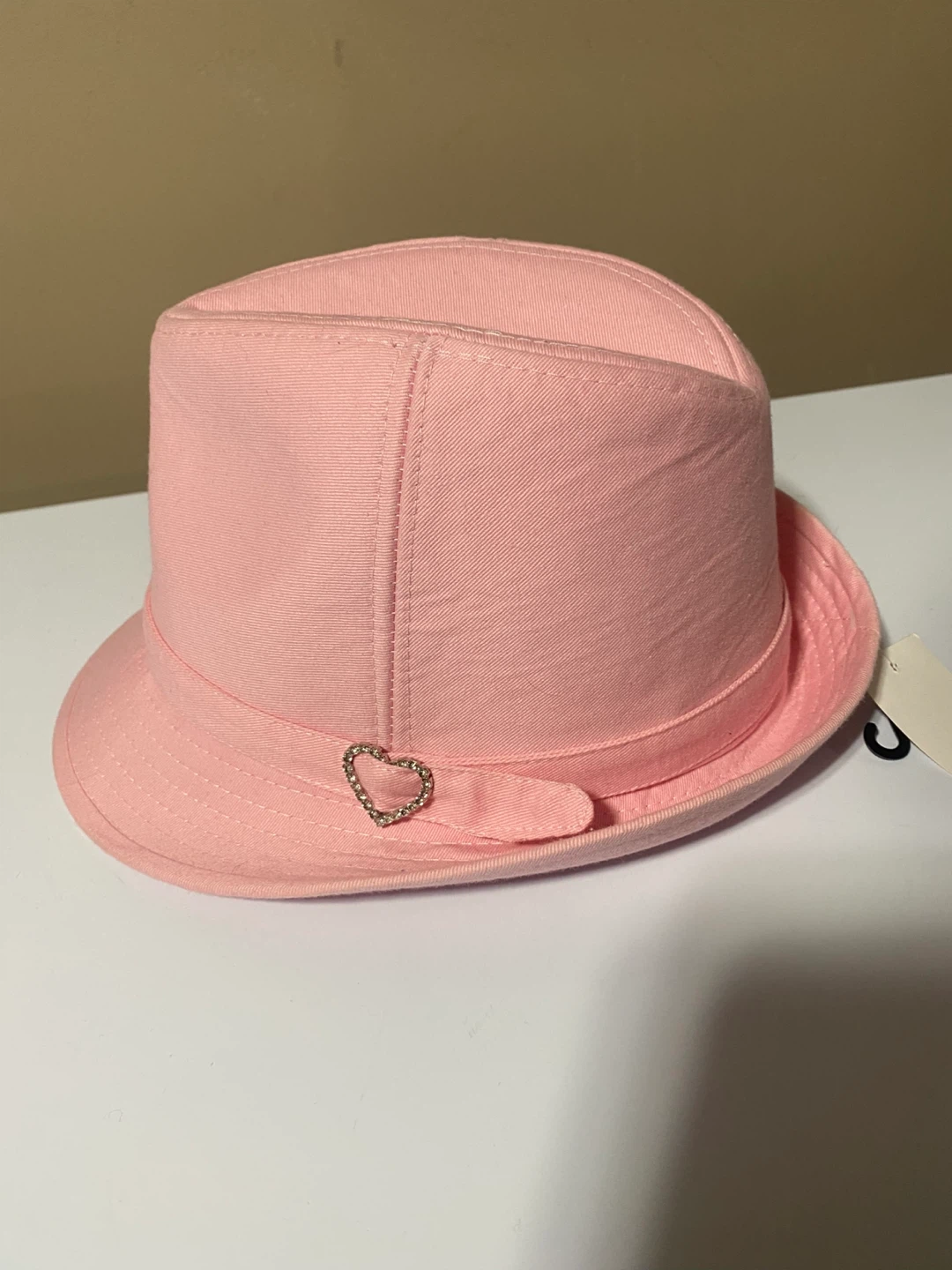 Y2K really cute pink Fedora hat with pink accent on the side - photo 3