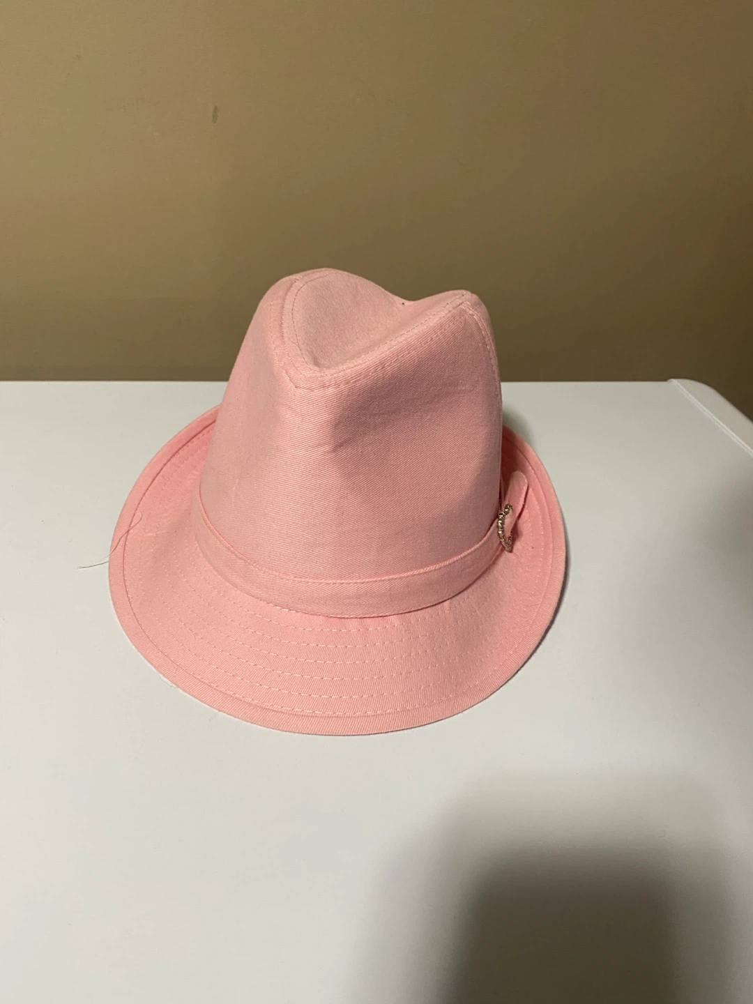 Y2K really cute pink Fedora hat with pink accent on the side - photo 4