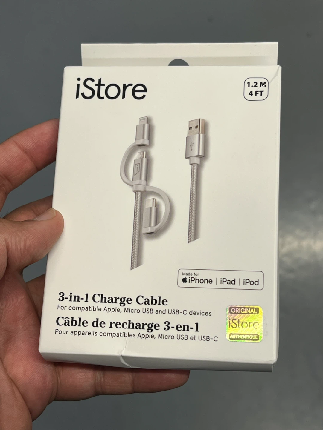 iStore 3-in-1 Braided Charge Cable