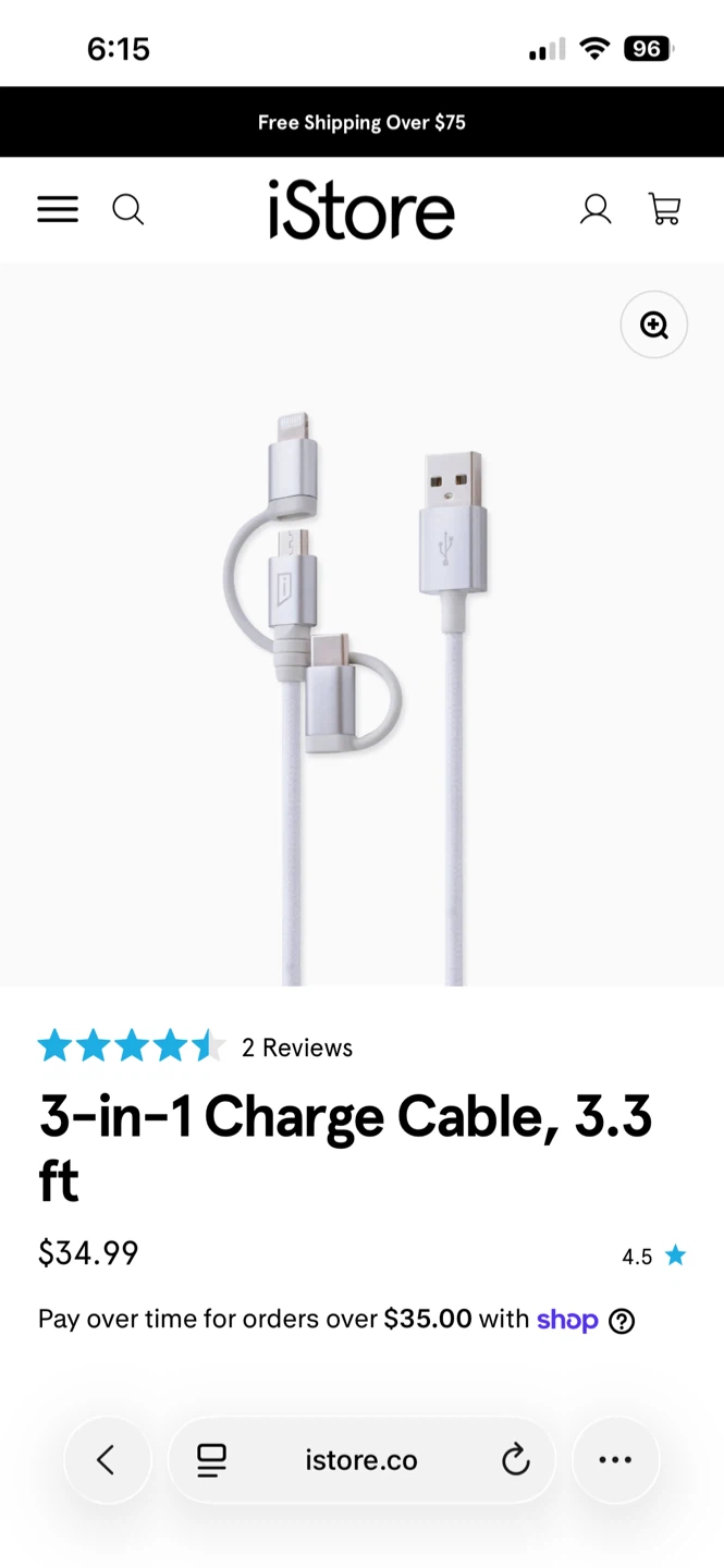 iStore 3-in-1 Braided Charge Cable - photo 3