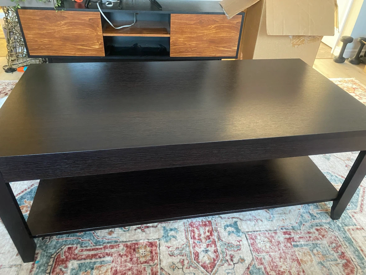 Dark Brown Wood Coffee Table - photo 2