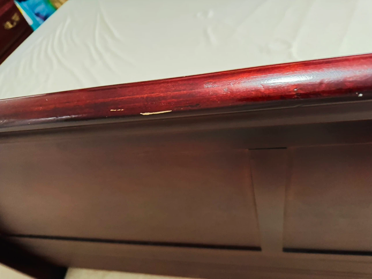 Dark Wood Sleigh Bed Frame - photo 3