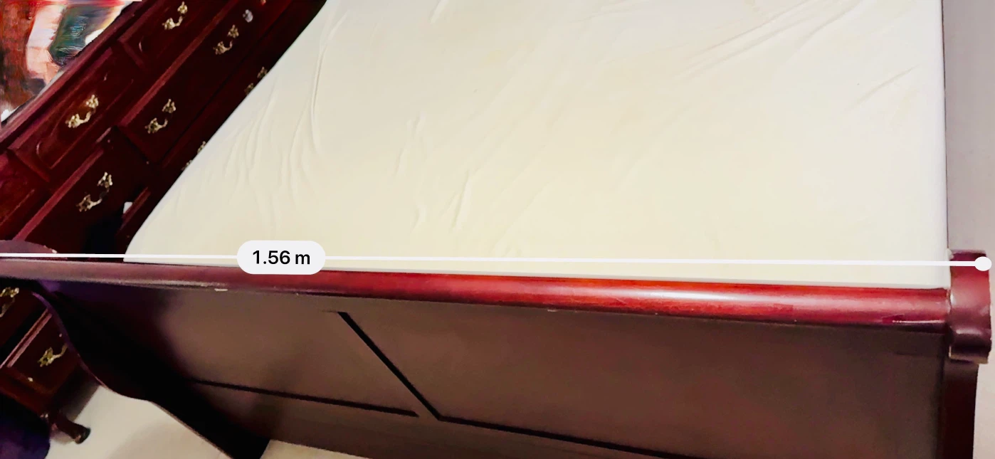Dark Wood Sleigh Bed Frame - photo 4
