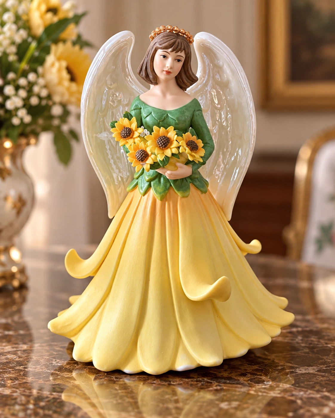 Sunflower Angel Figurine