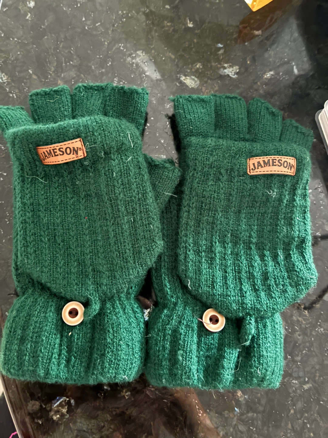 Jameson Green Fingerless Knit Gloves