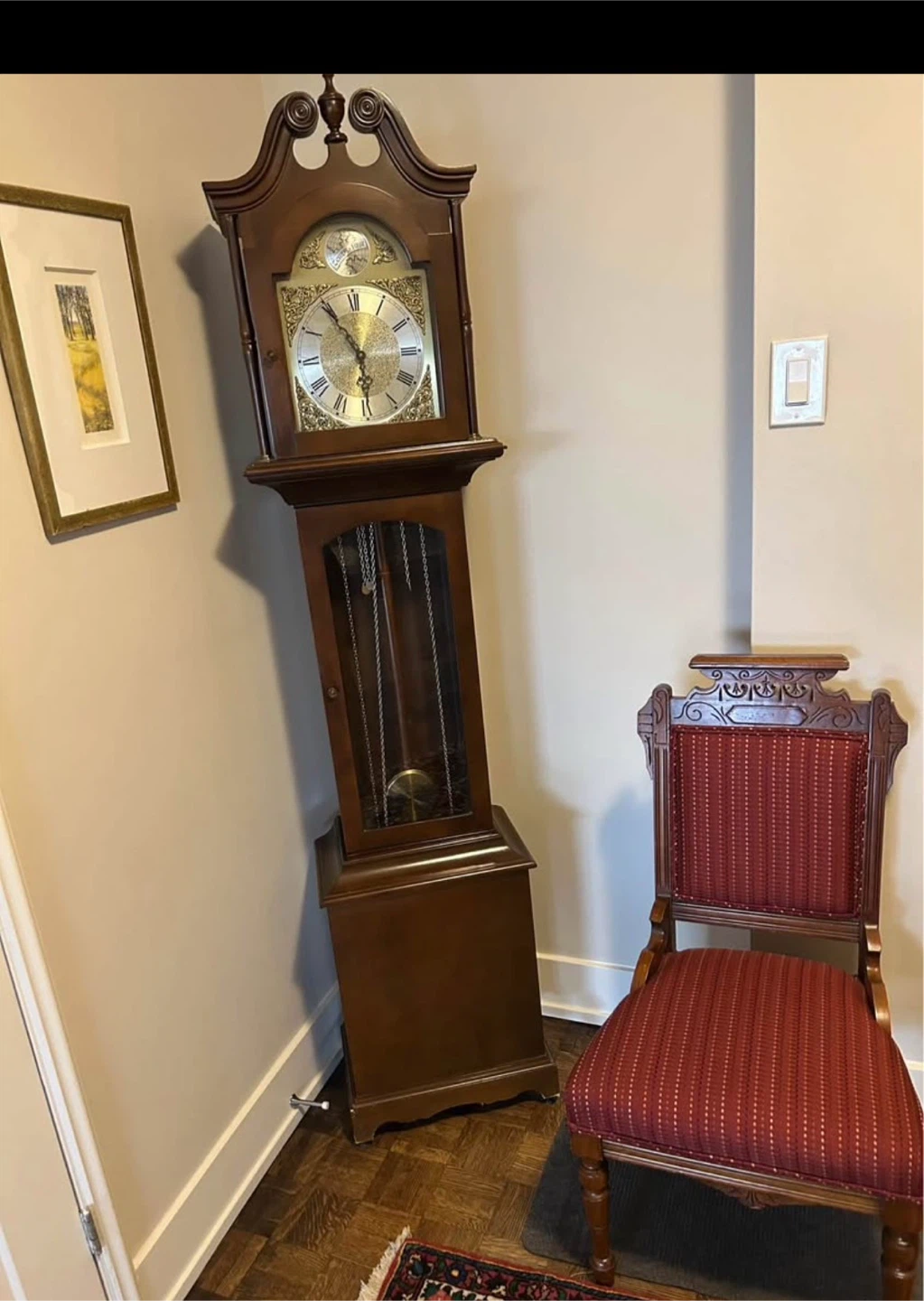Reloj inglés de pie antiguo con certificado de autenticidad