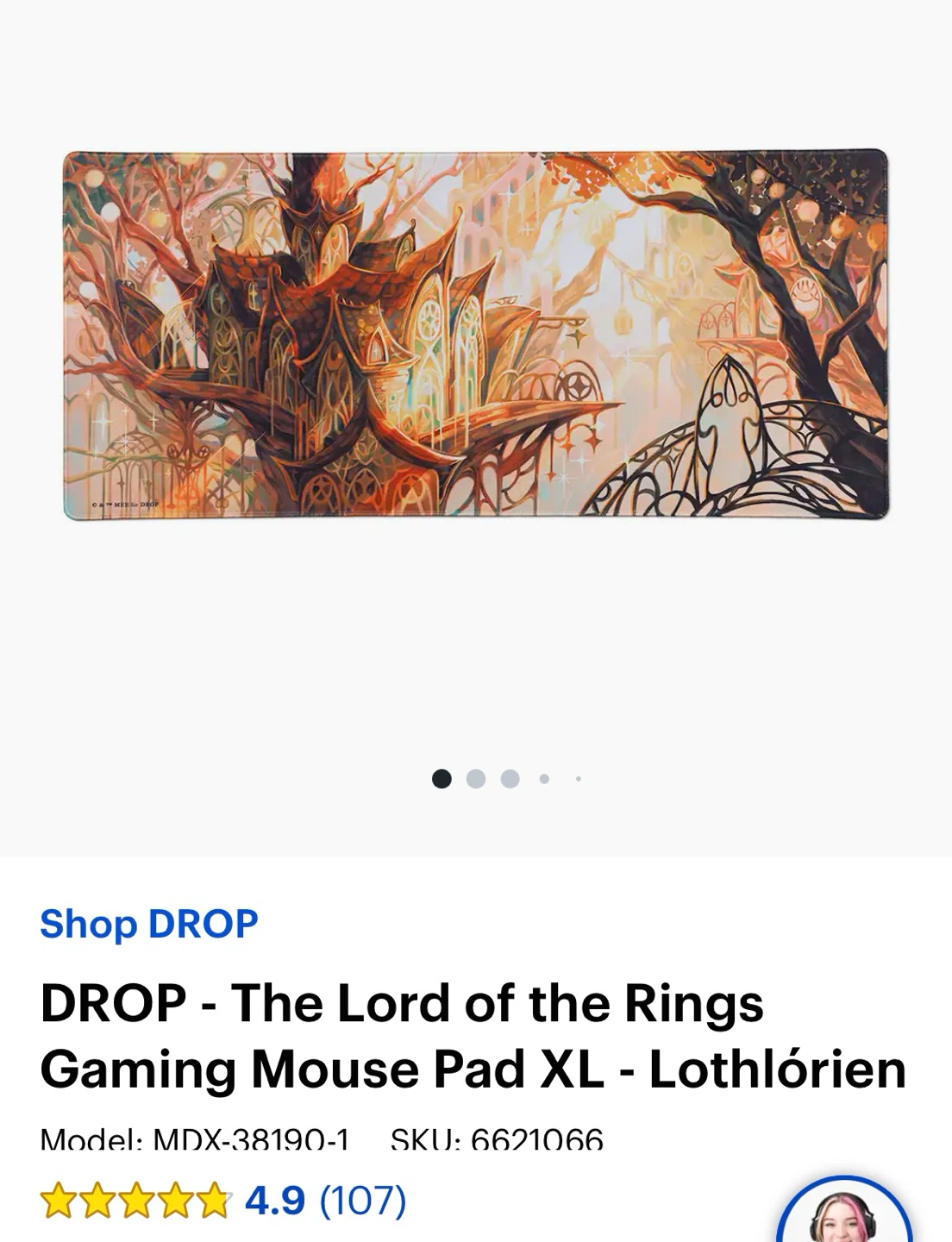 DROP The Lord of the Rings Lothlórien Mouse Pad XL