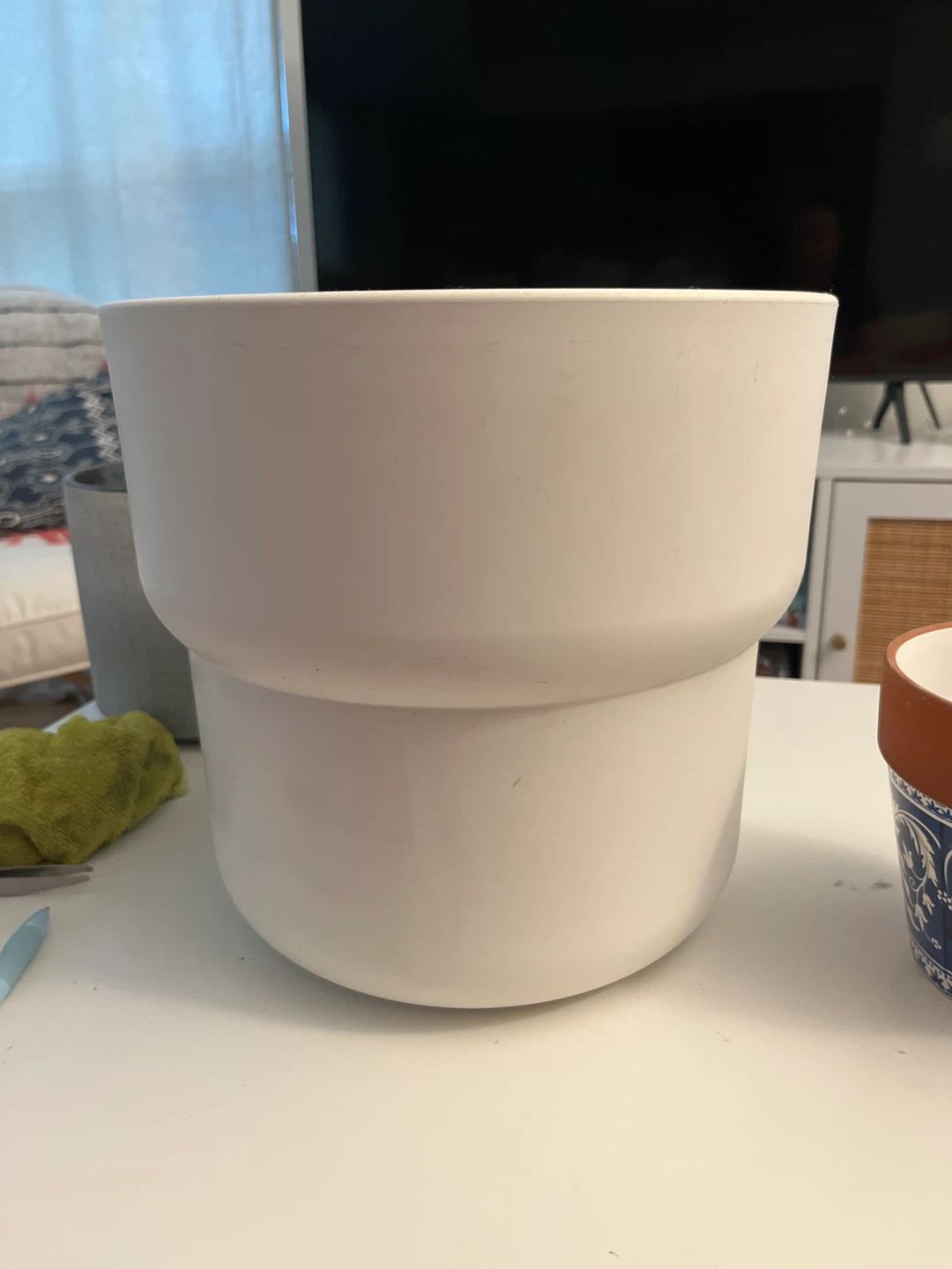 Large White Plastic Planter