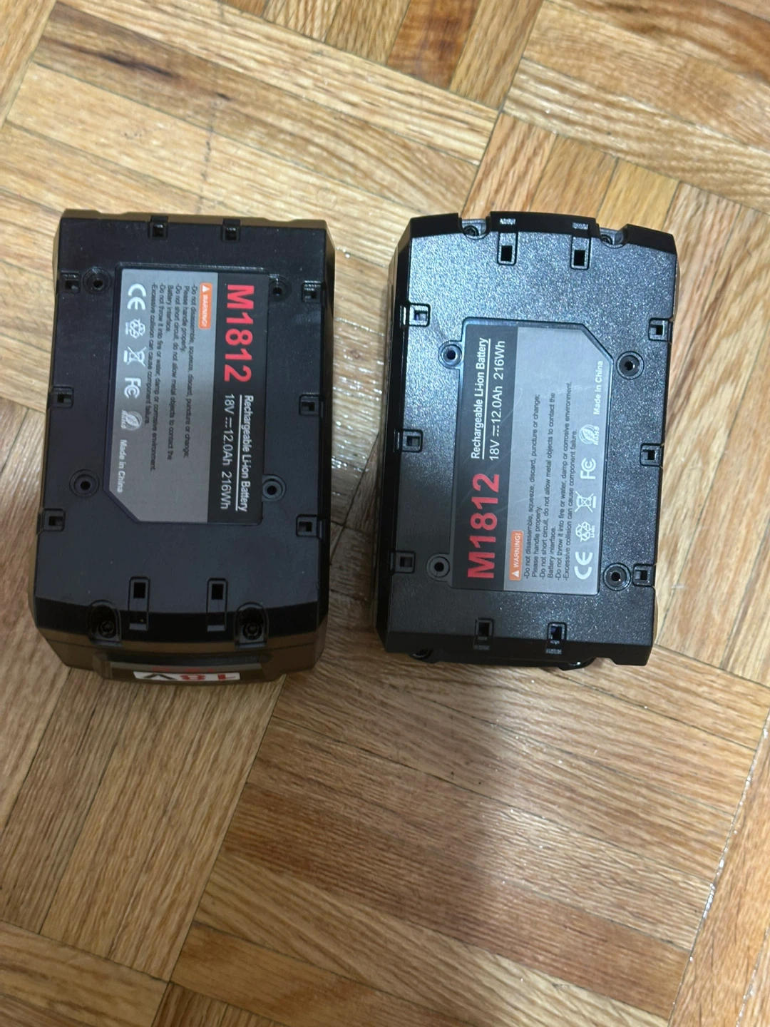 Two M1812 18V 12.0Ah Lithium Battery Packs