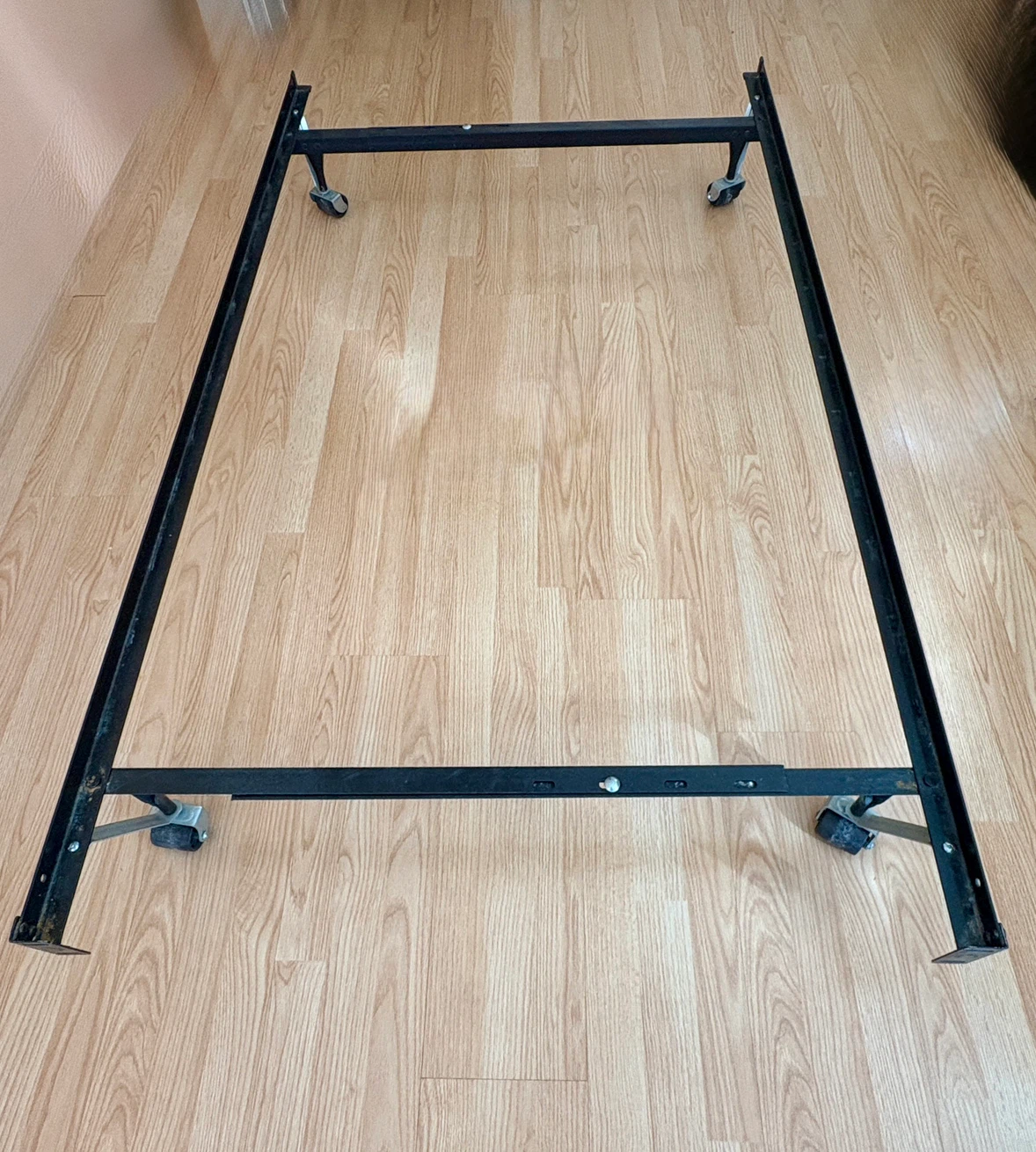 Twin Metal Bed Frame with Wheels