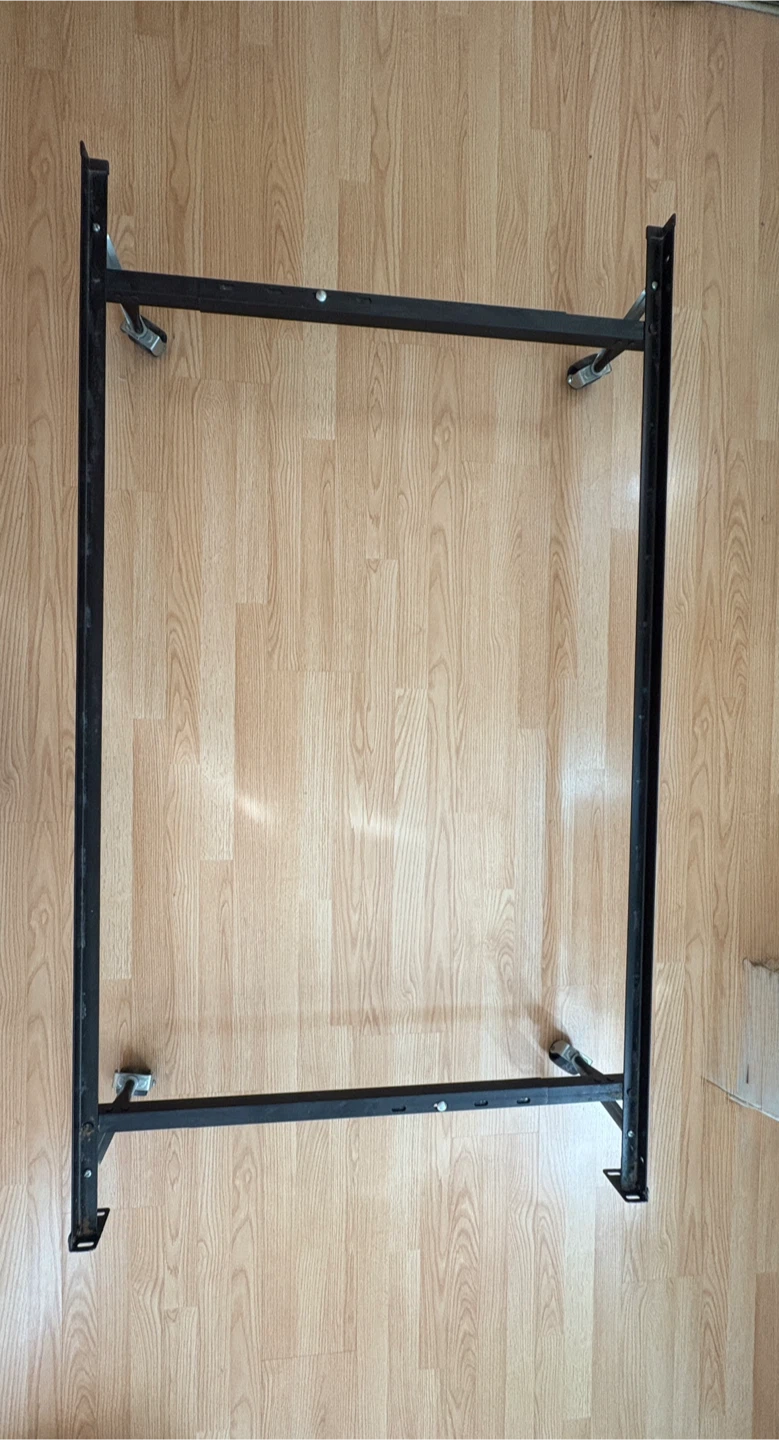Twin Metal Bed Frame with Wheels - photo 2