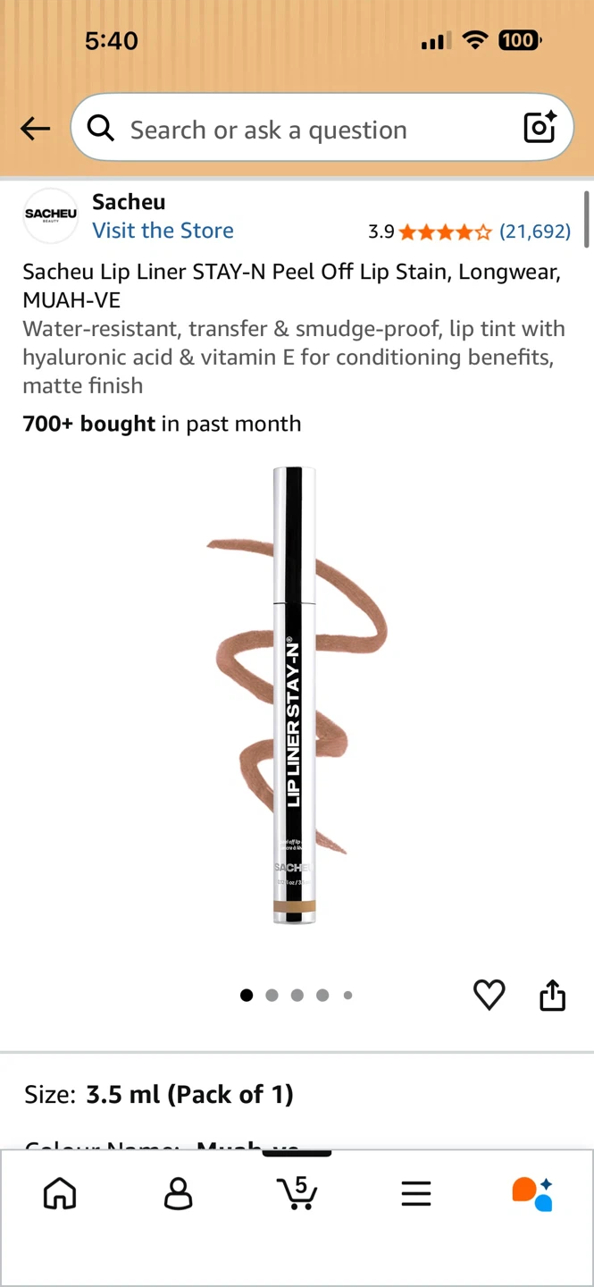 Sacheu Stay-N Peel Off Lip Liner - Muah-ve