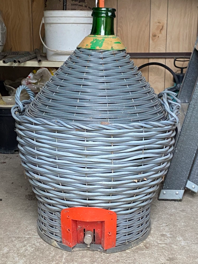 Wicker Wrapped Glass Demijohn with Spigot - photo 2
