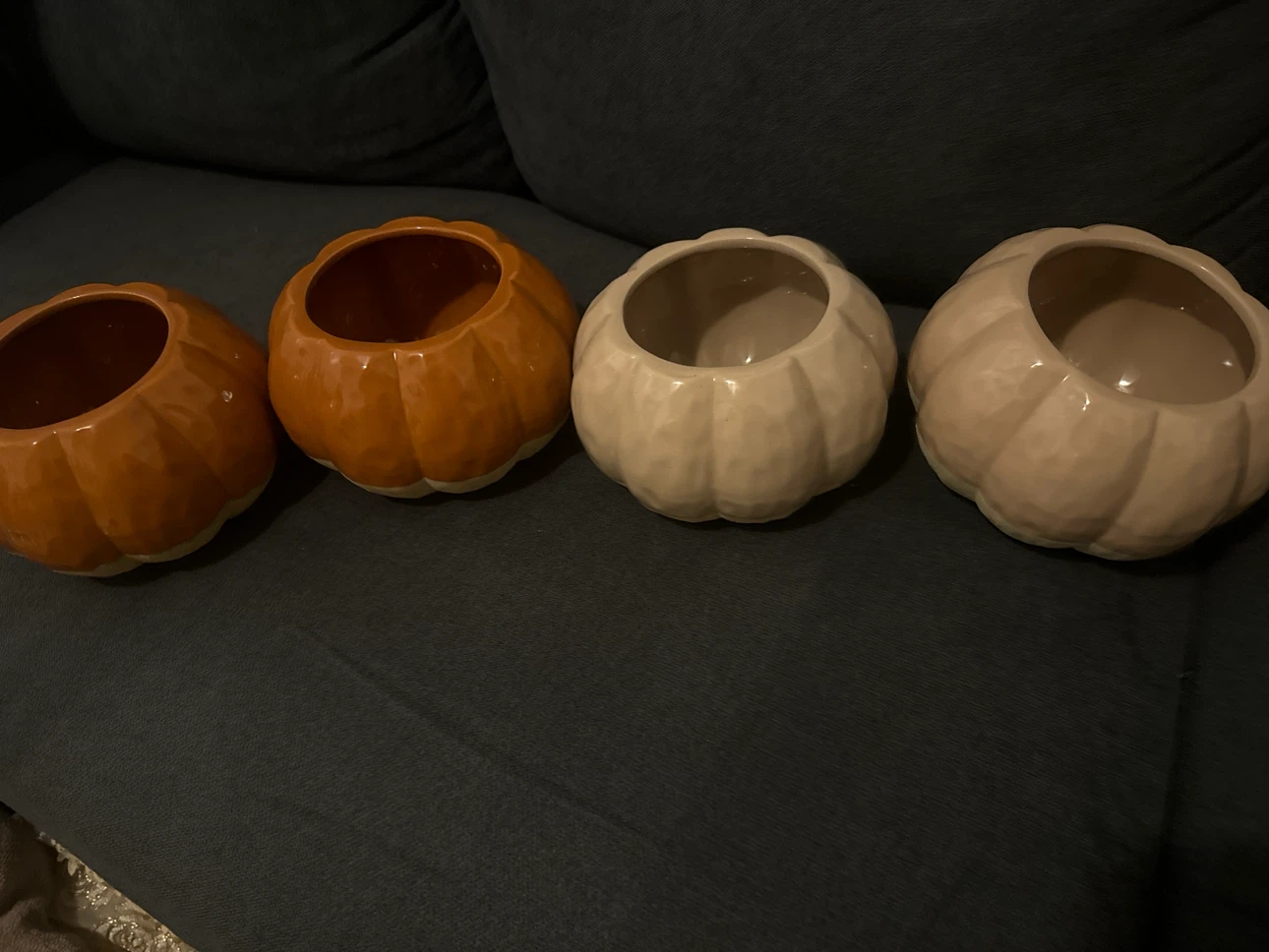Set of 4 Ceramic Pumpkin Bowls