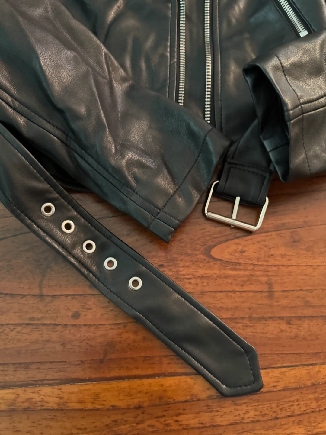 Bershka Black Faux Leather Biker Jacket - photo 4