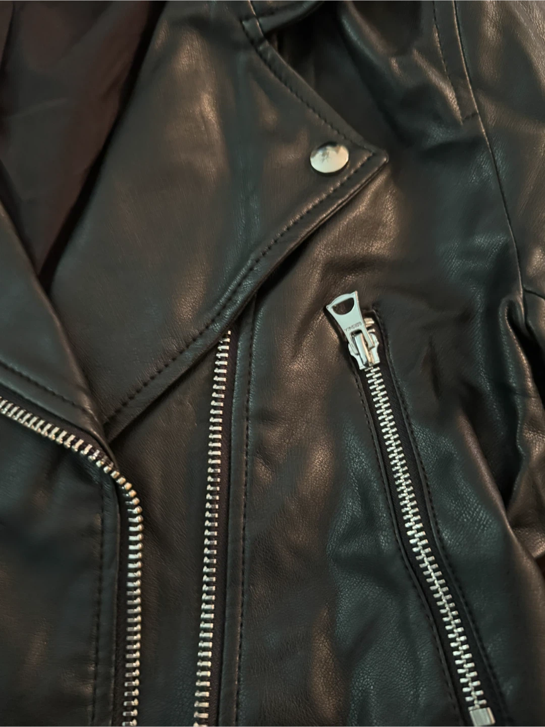 Bershka Black Faux Leather Biker Jacket - photo 5
