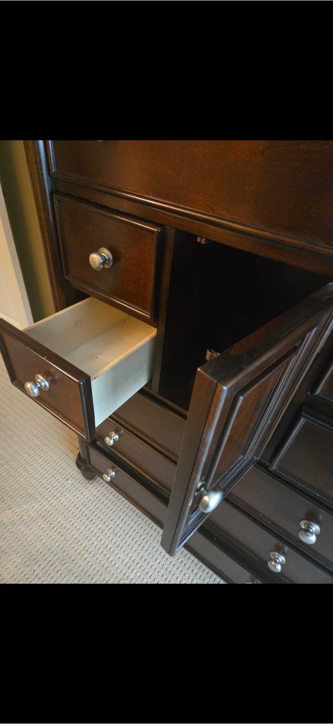 Dark Wood Tall Chest of Drawers - photo 3