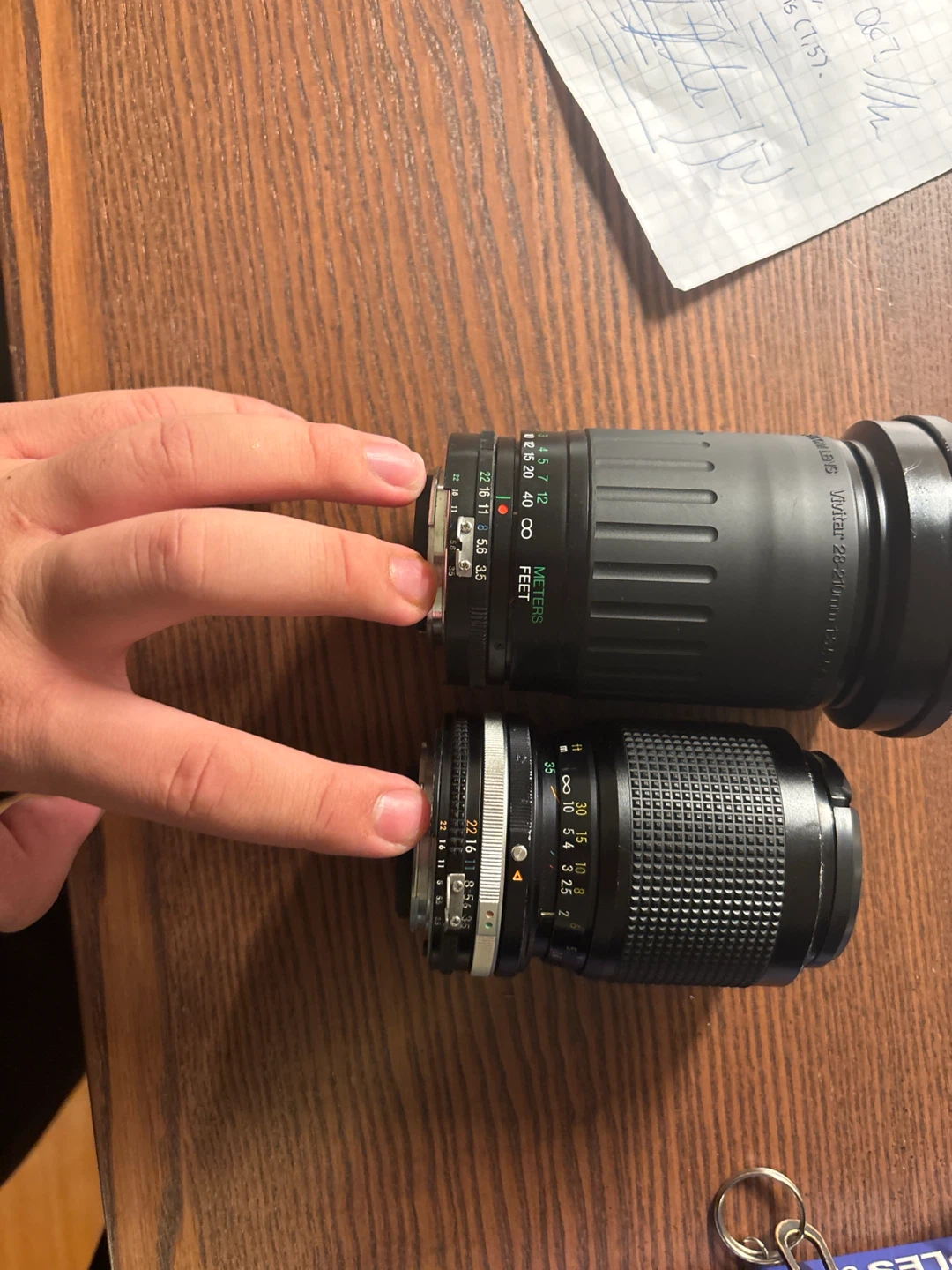 Vivitar 28-210mm and Nikon 35-105mm Camera Lenses