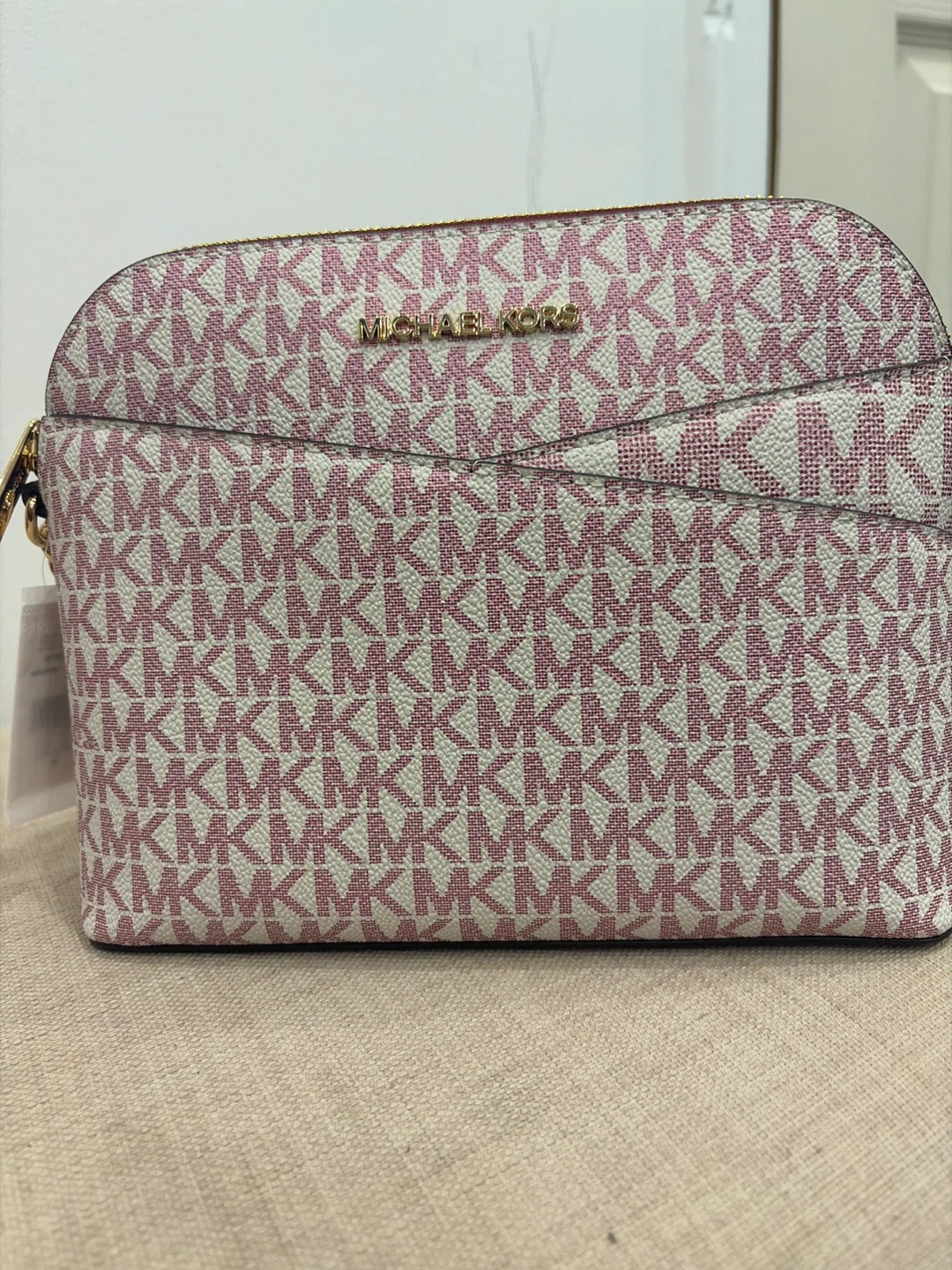 Michael Kors Pink and White Crossbody Bag