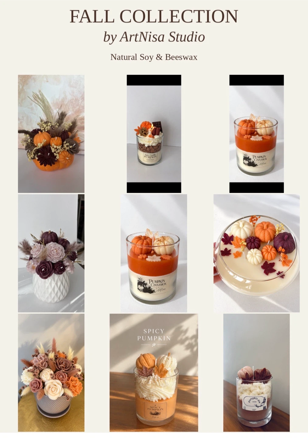 Natural sou &bees wax candles