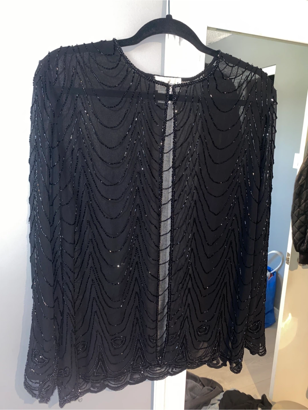 Beaded Black Evening Top