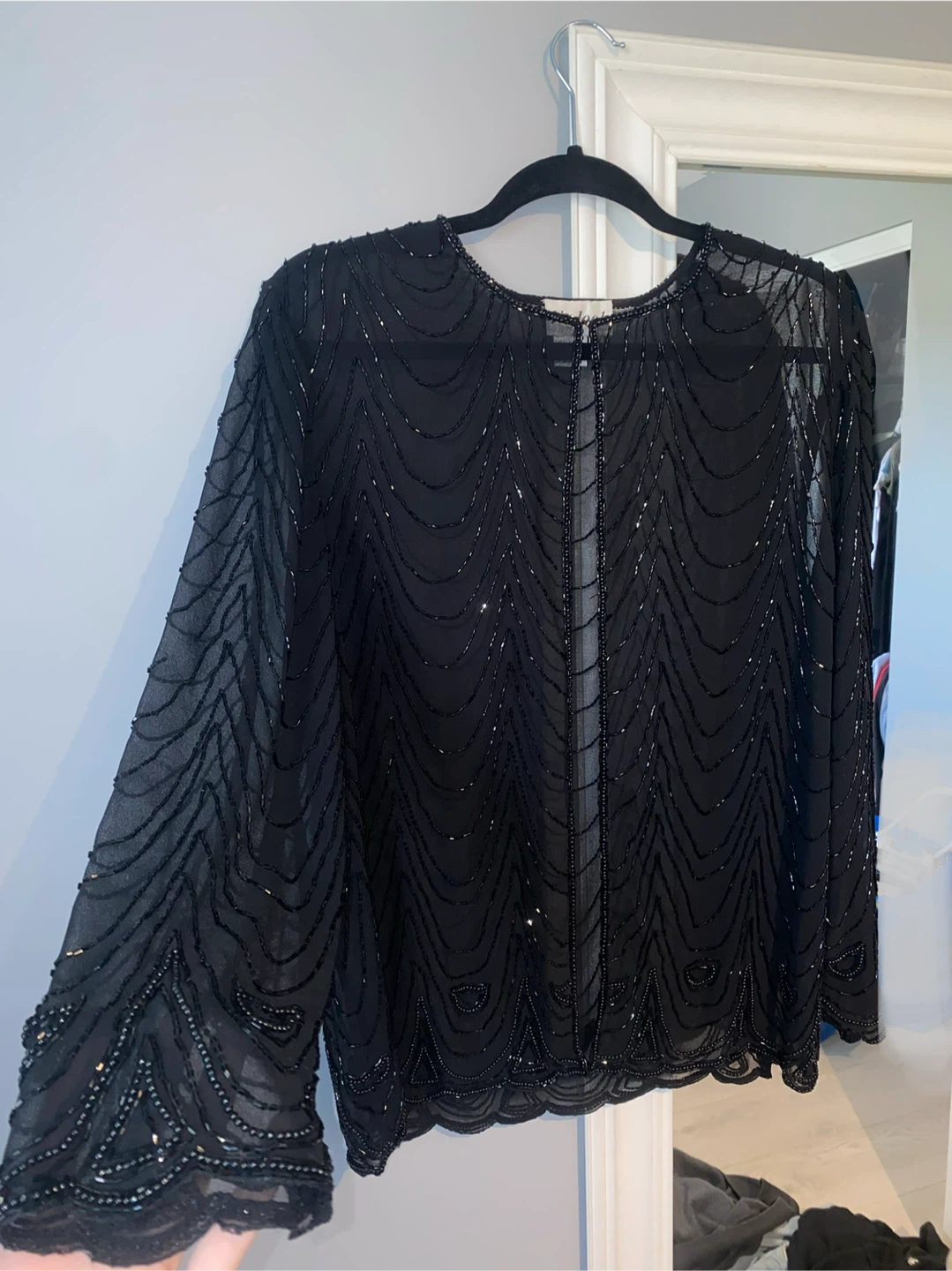 Beaded Black Evening Top - photo 2
