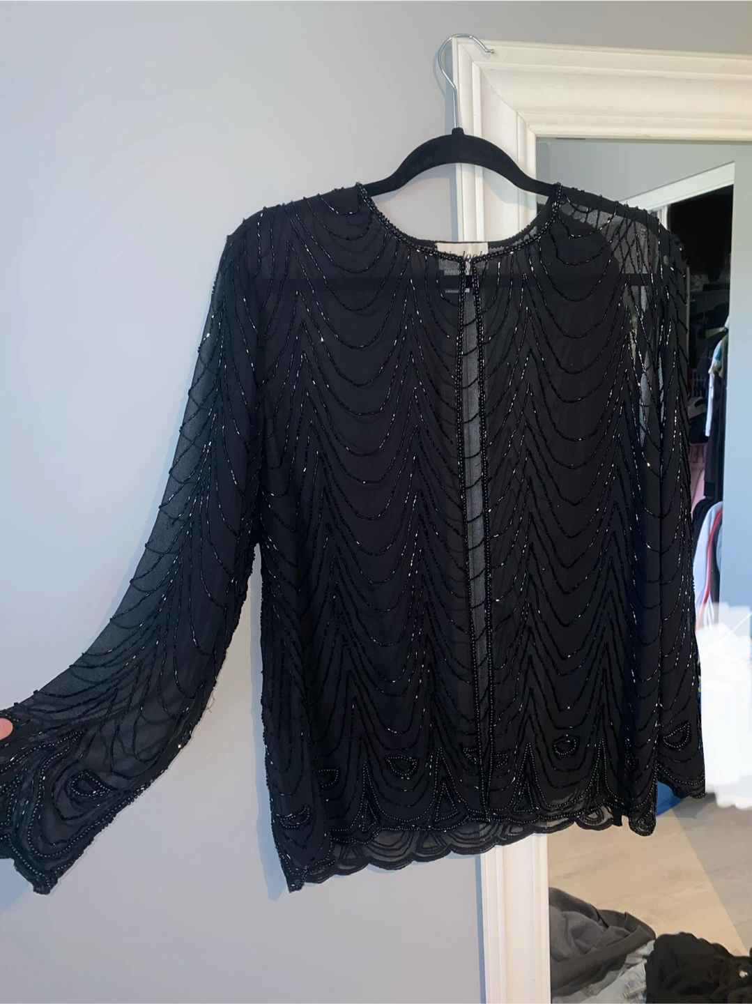 Beaded Black Evening Top - photo 4
