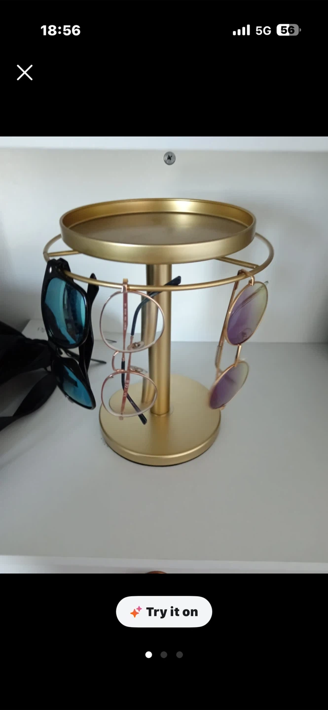 Gold Metal Eyewear and Jewellery Stand