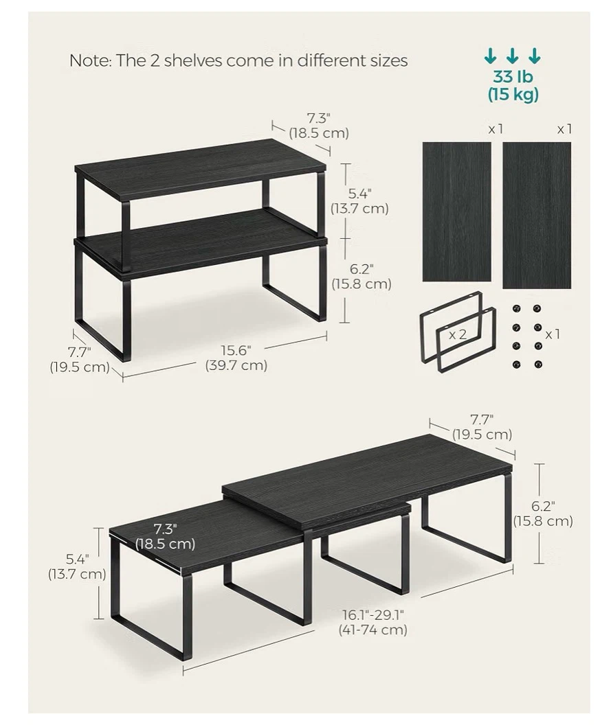 SONGMICS Cabinet Shelf Set