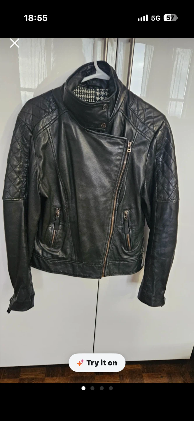 Bod & Christensen Black Leather Moto Jacket