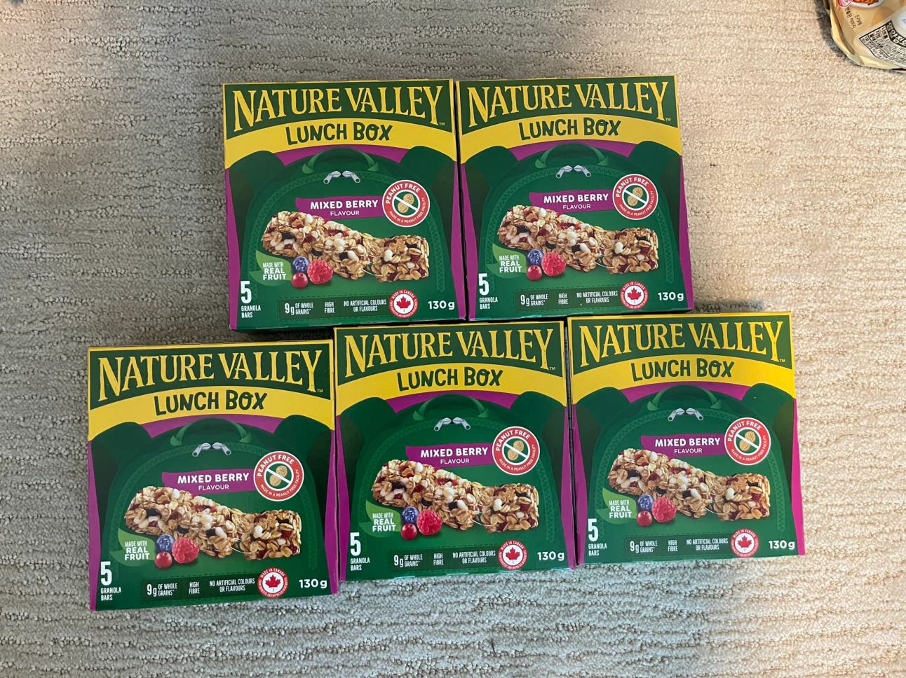 5 Boxes of Nature Valley Lunch Box Mixed Berry Bars $10