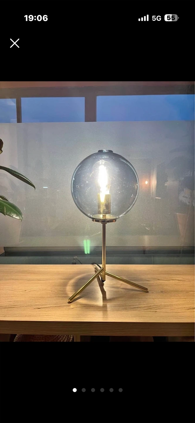 Modern Gold and Glass Globe Table Lamp