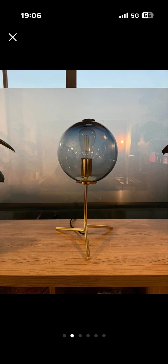 Modern Gold and Glass Globe Table Lamp - photo 2