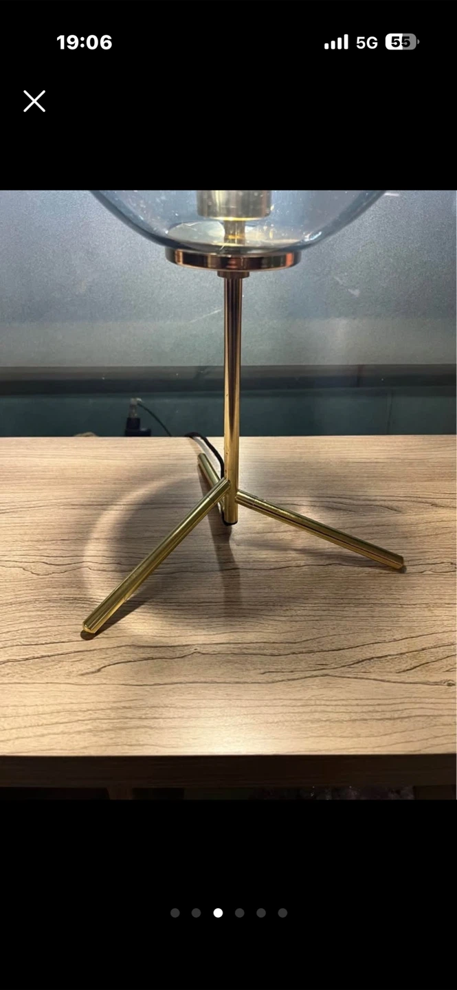 Modern Gold and Glass Globe Table Lamp - photo 3