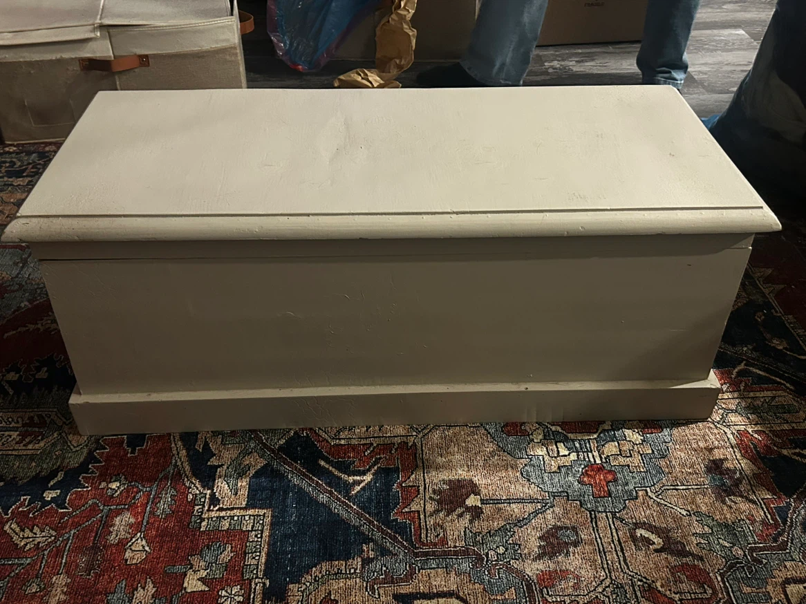 Cream Painted Wooden Storage Chest