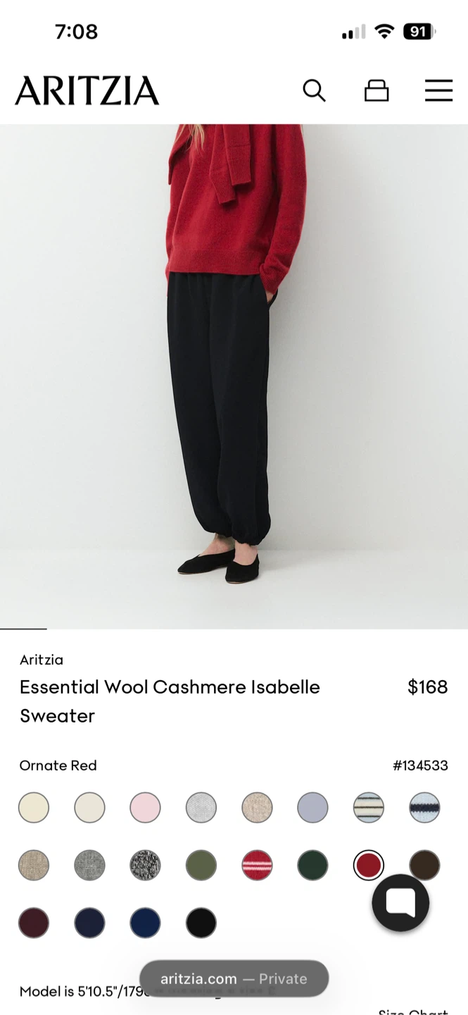 Aritzia Essential Wool Cashmere Isabelle Sweater - photo 2