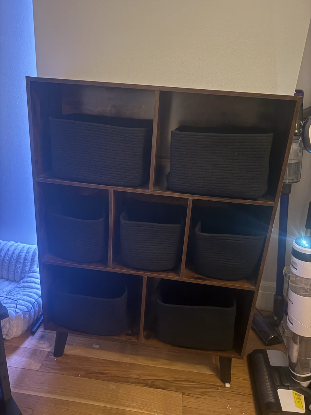 Rustic Wood Storage Shelf