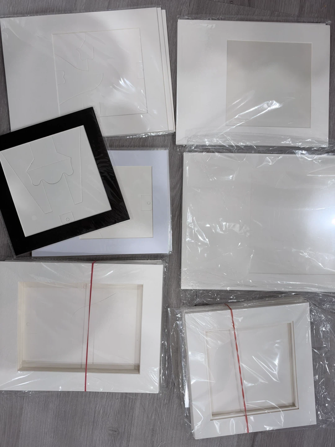 Assorted White Picture Frame Mats