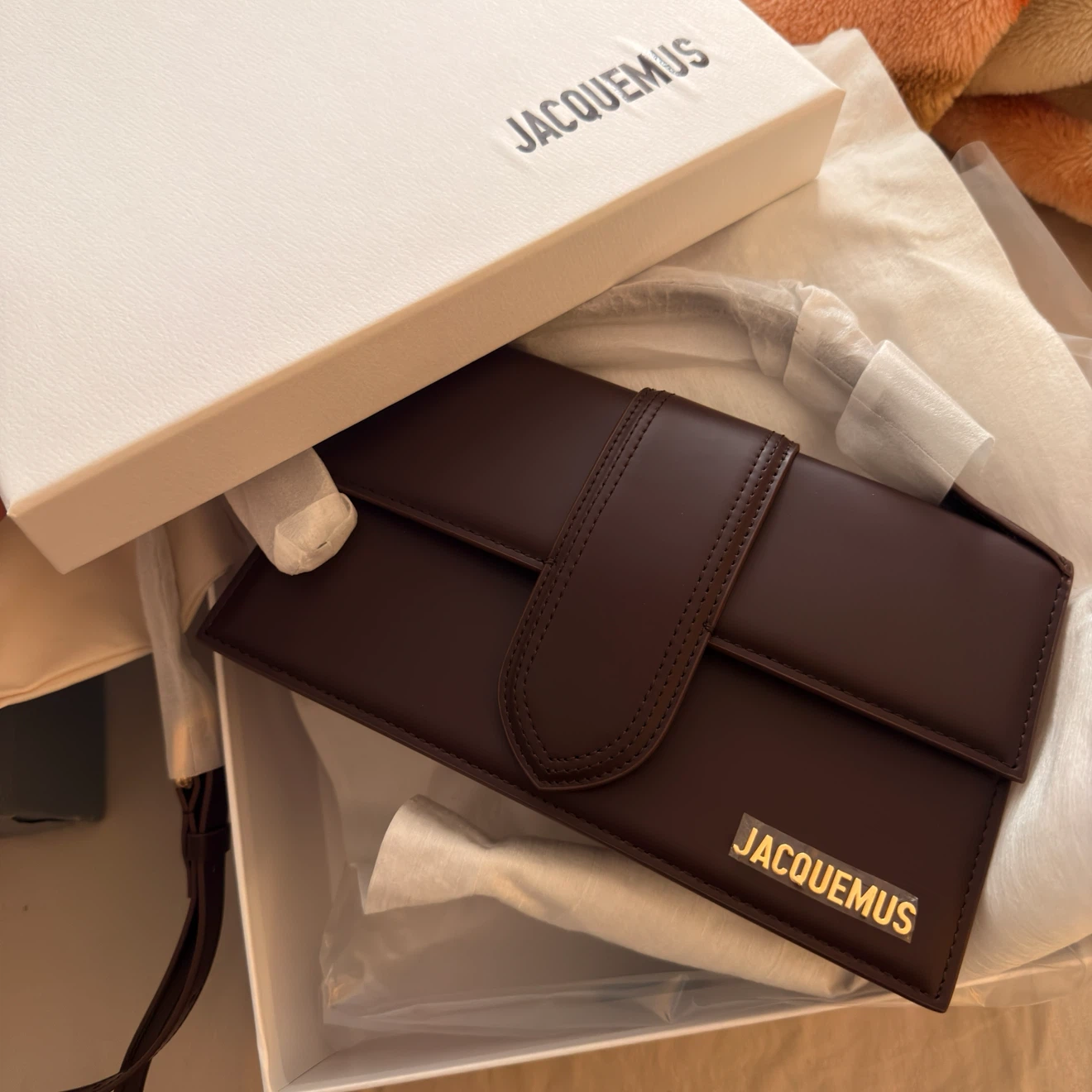 Jacquemus bambino large dark brown leather shoulder bag - photo 2
