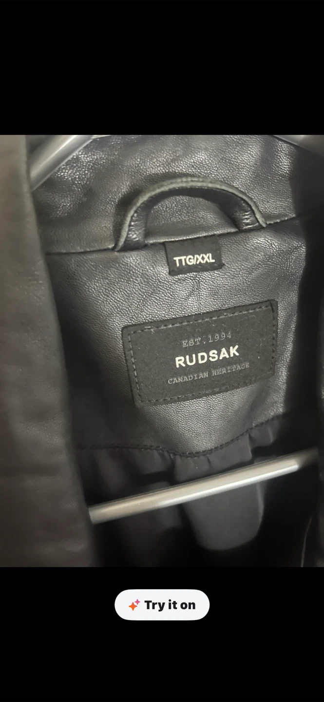 Rudsak Black Leather Jacket XXL - photo 3