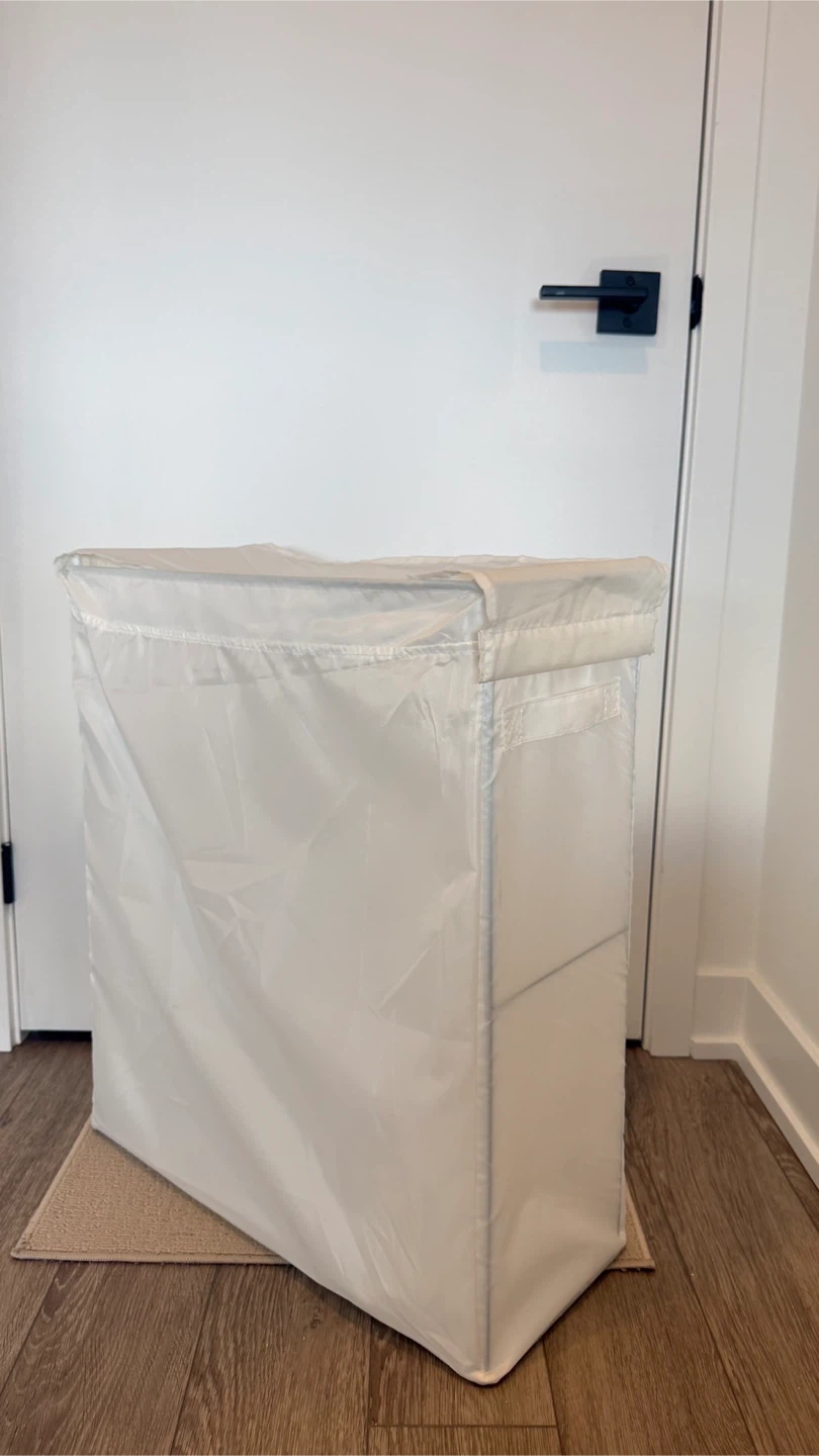 White Slim Laundry Hamper