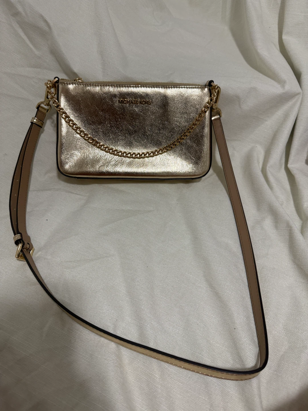 Michael Kors Gold Metallic Crossbody Bag