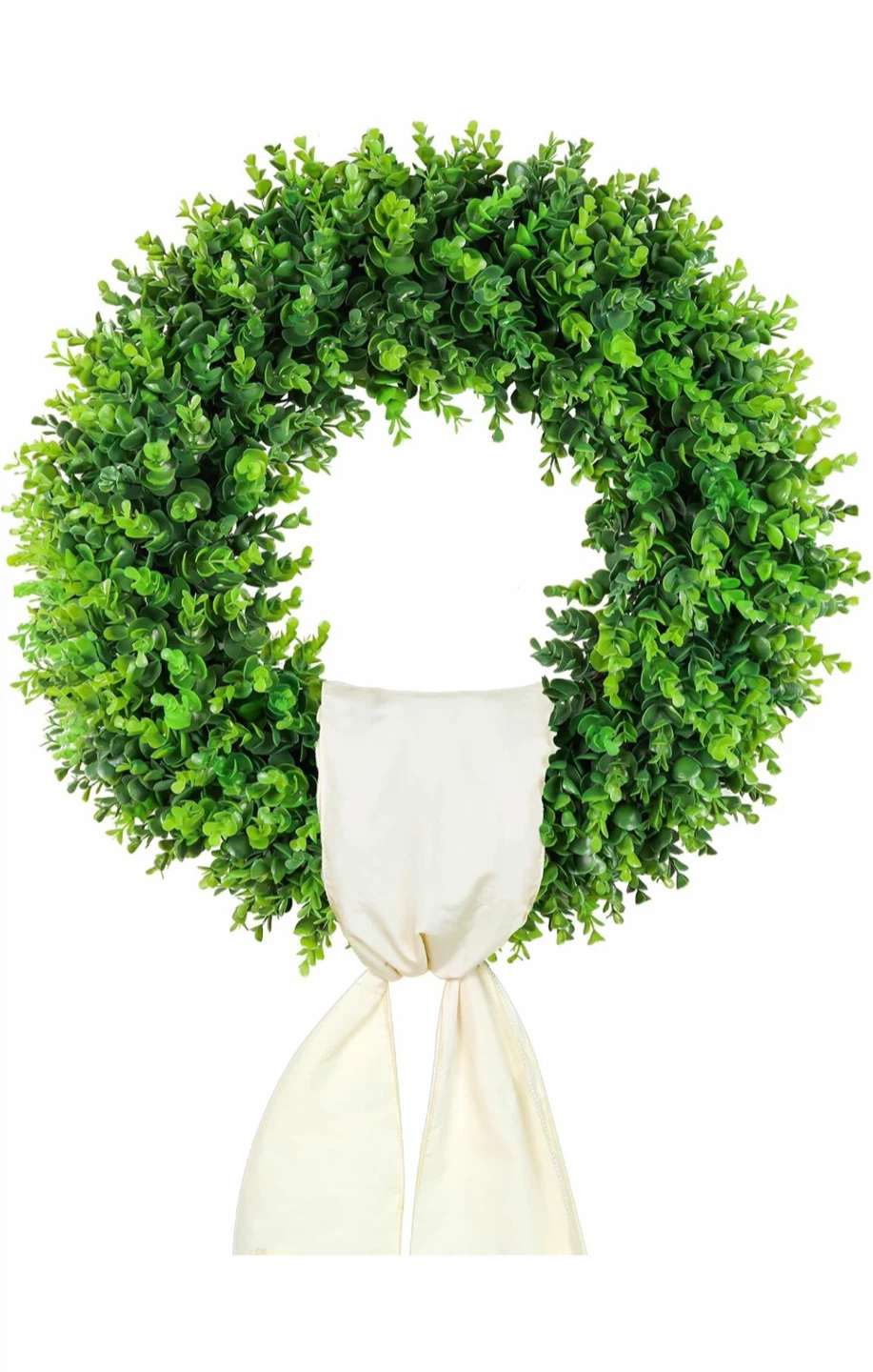 Artificial Boxwood Wreath with Ribbon - photo 2
