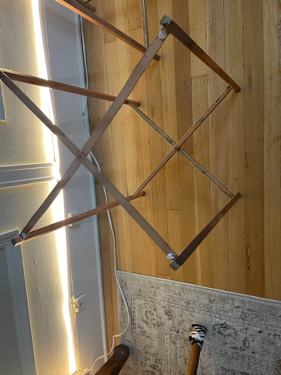 Pair of Granite Octagon Side Tables, Folding Copper Bases - photo 3